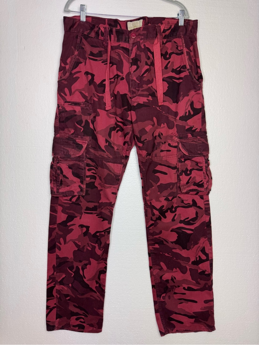 Jordan Craig 38/34 Red Camo Cargo Pants Drawstring Utility Streetwear